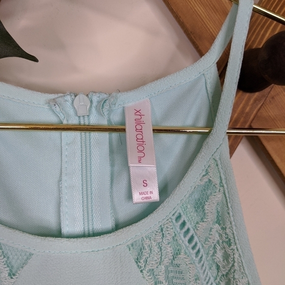 Xhilaration High Neck Mint Lace A-Line Mini Dress - Picture 4 of 9